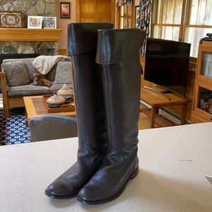 Dark Brown Leather Coach Boots